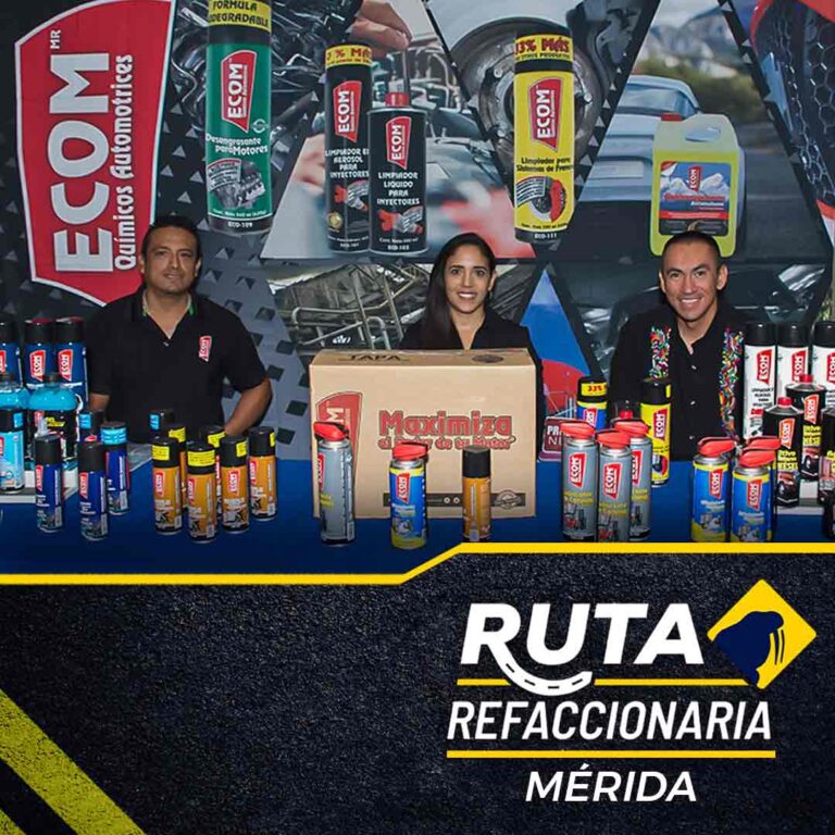 stand de marcas ruta refaccionaria merida exhibicion de productos automotrices